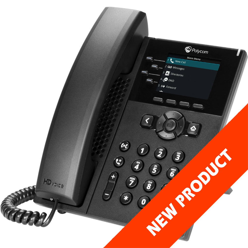 Poly VVX 250 4-line Desktop Business IP Phone  (openSIP, dual 10/100/1000 Ethernet ports)