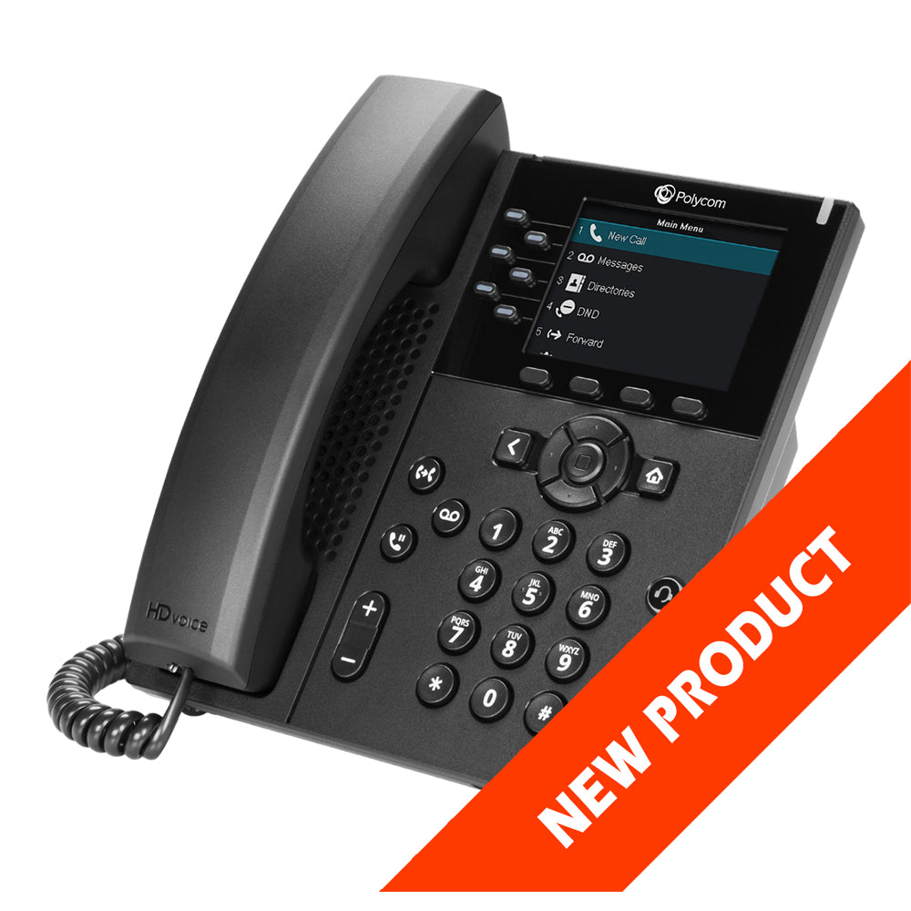 Poly VVX 350 6-line Desktop Business IP Phone (openSIP, dual 10/100/1000 Ethernet ports)